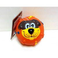 Игрушка для собак винил  "Мячик с мордочкой" резиновый 7см (Каскад)