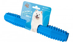 Игрушка палка литая с шипами 28 см (пластикат), синяя Зооник