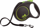 Поводок-рулетка Flexi Black Design L 5м, до 50кг ремень (зеленый)