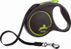 Поводок-рулетка Flexi Black Design L 5м, до 50кг ремень (зеленый)