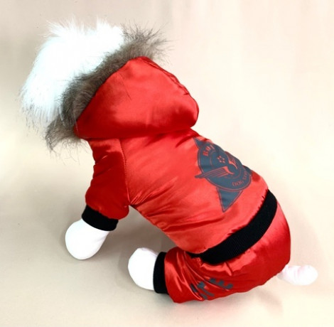 Комбинезон "Dog style", шелк, красный, S