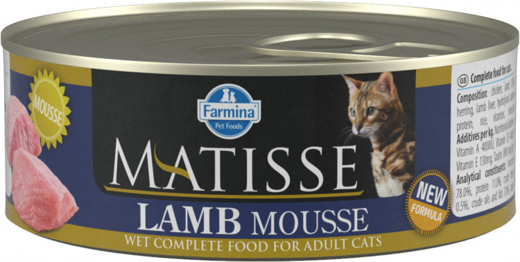 Влажный корм Farmina Matisse Cat Mousse Lamb мусс для кошек с ягненком 85гр
