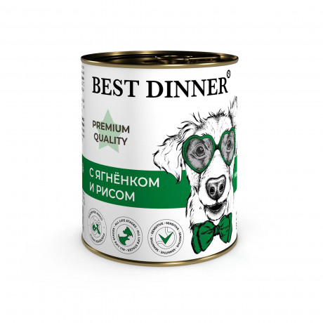 Влажный корм Best Dinner для собак Premium Меню №5 "С ягненком и рисом" 340 г