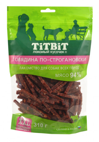 Лакомство TITBIT Говядина по-строгановски для собак всех пород 310 г - XXL