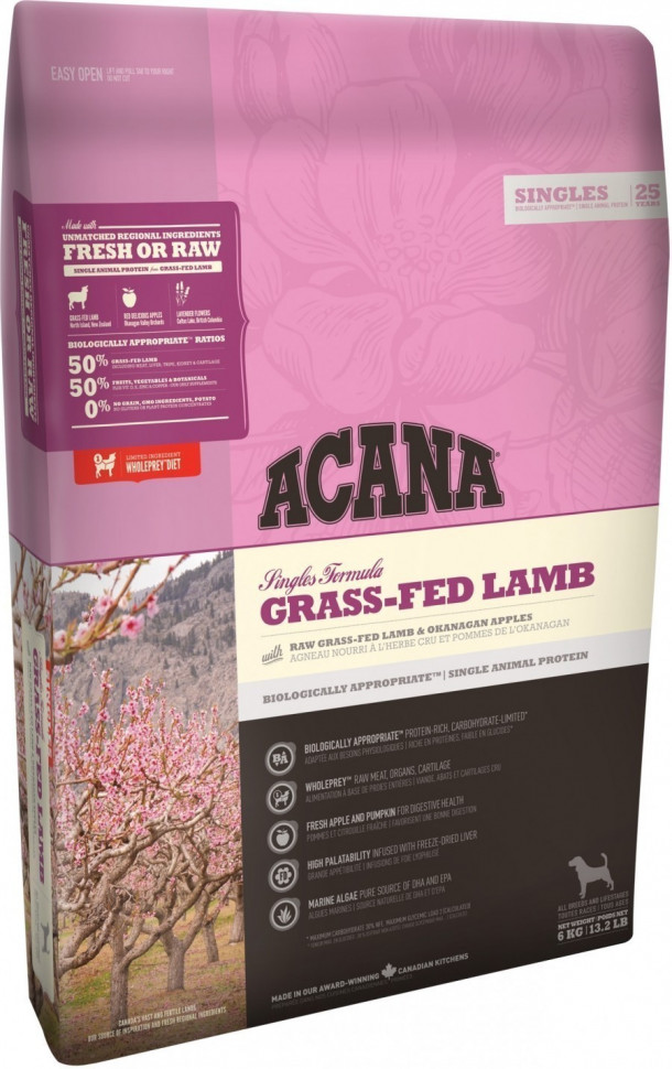 Корм Acana Grass-fed lamb для собак всех пород с ягненком 6кг