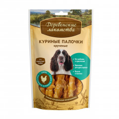Деревенские лакомства для собак Куриные палочки крученые 90г
