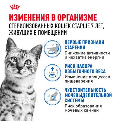 Влажный корм Royal Canin для стерилизованных кошек старше 7 лет Indoor Sterilised 7+ (желе) 85 г