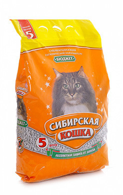 Наполнитель Сибирская Кошка Бюджет впитывающий 5 л
