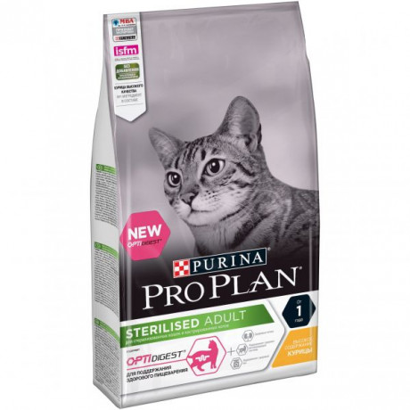 Корм Purina Pro Plan Sterilised DELICATE DIGESTION для взрослых стерилизованных кошек с чувствительным пищеварением с курицей, 1.5 кг