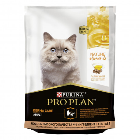Корм Purina Pro Plan для кошек Nature Elements красивая шерсть и здоровая кожа, с лососем 200гр
