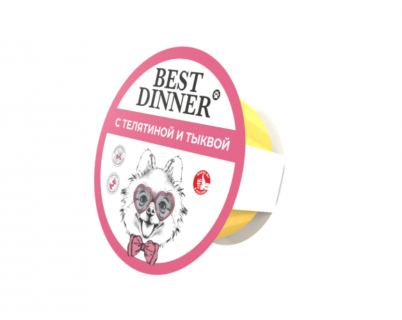 Влажный корм Best Dinner для собак (ТЕЛЯТИНА, ТЫКВА), 100 г